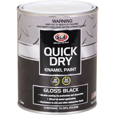 quick dry enamel black  litre supercheap auto
