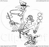 Entertainer Tricks Doing Male Toonaday Royalty Clipart Unicycle Outline Illustration Rf 2021 sketch template