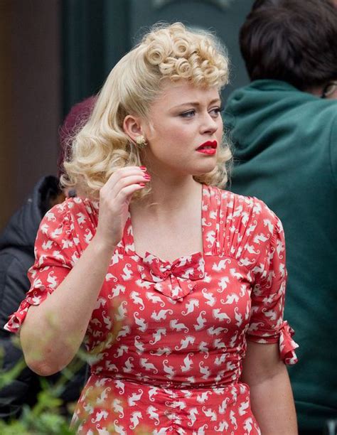 Emily Atack As A 1940 S Pin Up Girl On The Set Of Dad S