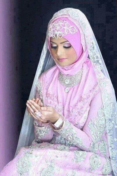pink bridal syar i hijab hijab bride muslim wedding