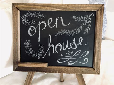 open house chalkboard sign open house signs hand lettering