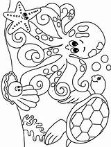 Coloring Pages Marine Animals Getcolorings Creatures Sea sketch template