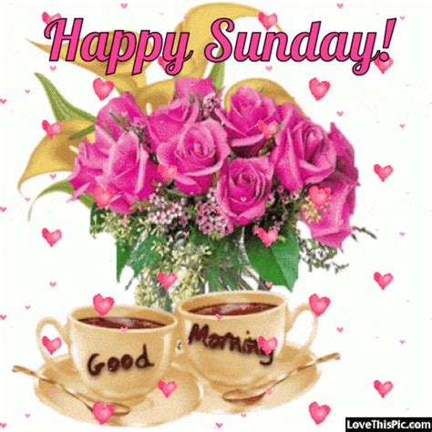 happy sunday good morning hearts gif pictures   images
