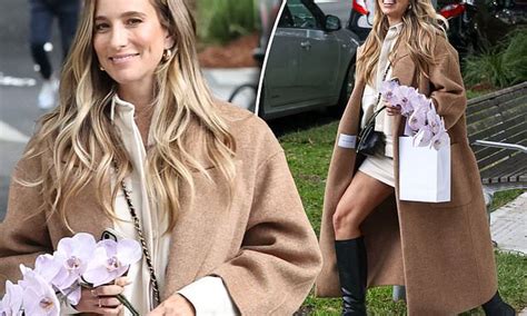tv host renee bargh puts on a leggy display in a mini skirt and knee
