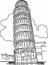 Coloring Italy Landmark Tower Pages Pisa Historical Learn Sites sketch template