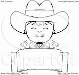 Cartoon Gunslinger Banner Boy Happy Over Clipart Thoman Cory Outlined Coloring Vector 2021 sketch template