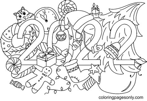 hand lettering coloring pages happy  year  coloring pages