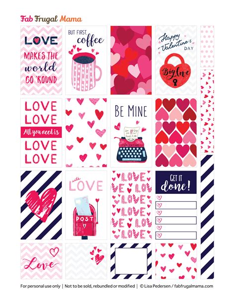 printable happy planner valentine stickers fab frugal mama