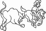 Bull Bucking Colouring Pages Coloring Cowboy Getdrawings Drawing sketch template