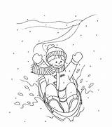 Zabawy Zimowe Dzieci Kolorowanki sketch template