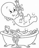 Shower Taking Casper Coloring Pages Printable Categories Ghost sketch template