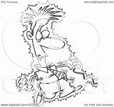 Businessman Electrocuted Wire Being Illustration Royalty Clipart Outline Rf Toonaday sketch template