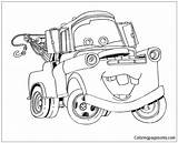 Cars Coloring Mater Disney Pages Tow Color Kids Print Incredible Pixar Printable Children Coloringpagesonly sketch template