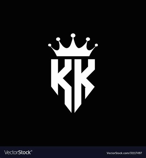 kk logo monogram emblem style  crown shape design template