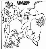 Jungle Book Coloring Contest Scene 1968 Walt Animated Disney February Classic Fun sketch template