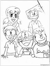 Doraemon Pages Friends Coloring Sort Color Online sketch template