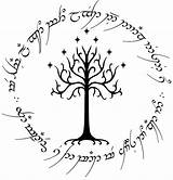 Gondor Tree Tattoo Lotr Lord Rings Elven Hobbit Both Got Dark Light sketch template