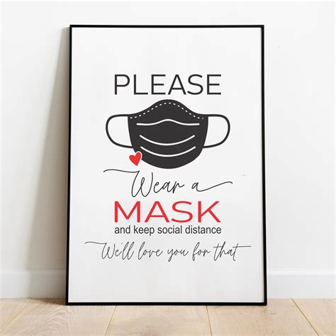 business sign printables store sign wear  mask poster wear  mask