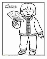 Coloring Pages Multicultural China Kids Asian Worksheets Heritage Chinese Traditional Dance Pacific Education Colouring Clothing Sheets Activities Around Culture Dress sketch template