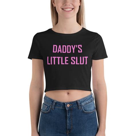 Daddy S Little Slut Ddlg Crop Top Daddy Domme Kink Etsy