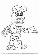 Bonnie Nightmare Nights Five Draw Drawing Freddy Freddys Foxy Step Tutorials Getdrawings Tutorial sketch template