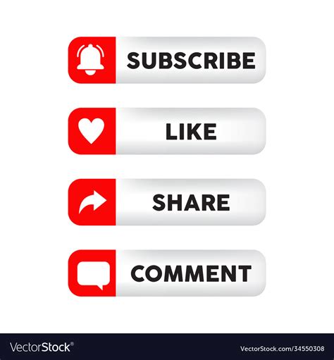 subscribe  share  comment button symbol vector image
