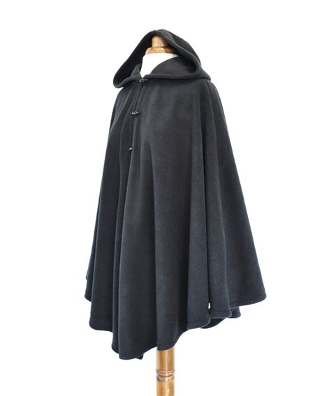 womens black handmade hooded cape black hooded cloak