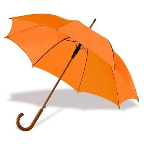 oranje paraplu met houten handvat  cm paraplus blokker paraplu handvat houten