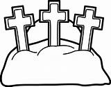 Hill Crosses Three Clipart Clipground Easter Golgotha sketch template