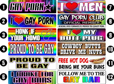 funny gay porn gag bumper stickers you choose any 3 ebay