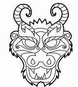 Dragon Chinese Mask Coloring Year Face Pages China Ancient Festival Boat Drawing Kids Time Template Color Print Crafts Pj Printable sketch template