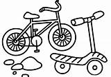 Coloring Bicycle Pages Scooter Preschooler sketch template