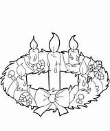 Wreath Coloring Advent Christmas Pages Candles Printable Wreaths Print sketch template