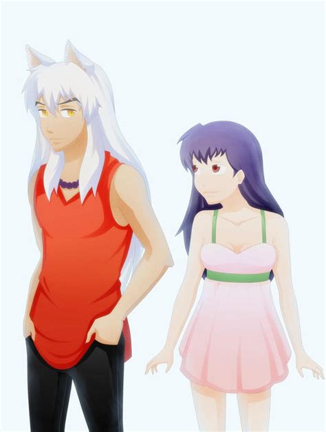 inuyasha and kagome by ghost youkai on deviantart