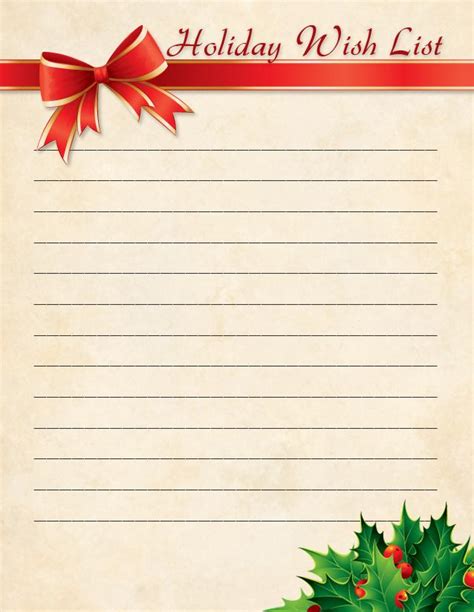 blank christmas  list printable     printablee