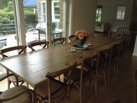 large reclaimed wood table farmhouse dining room