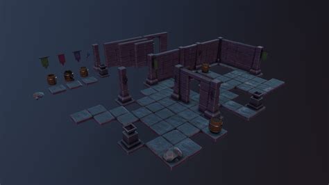 modular dungeon kit download free 3d model by henryboadle [ecbeefd