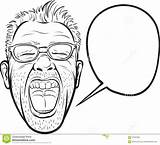 Bubble Whiteboard Speech Horror Face Drawing Man Illustration Vector Preview sketch template