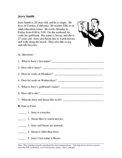images  esl adults worksheets answer esl writing worksheets