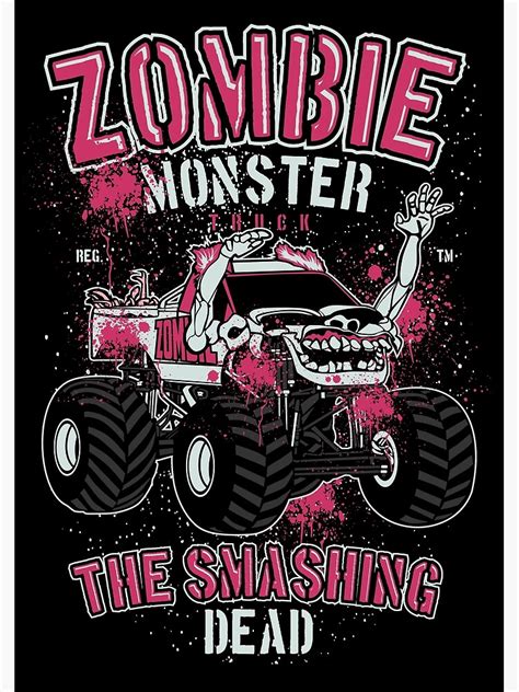 zombie monster truck framed art print  sale  artemnovus redbubble