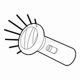Flashlight Isometric sketch template