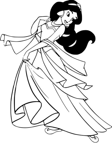 disegno  principessa jasmine da colorare pagine da colorare gratis