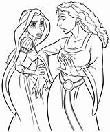 Tangled Coloring Pages Printable Princess Rapunzel Onlycoloringpages Via Witch sketch template