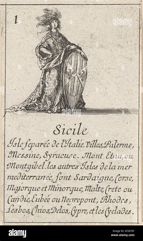 vrouw uit sicilie sicile kaartspel geografie jeu de la geographieplaying card