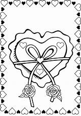 Roses Hearts Coloring Bow Enjoy Related Pages sketch template
