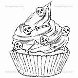 Skull Cupcake Cupcakes Stamps Visit Coloring Pages Stampotique sketch template