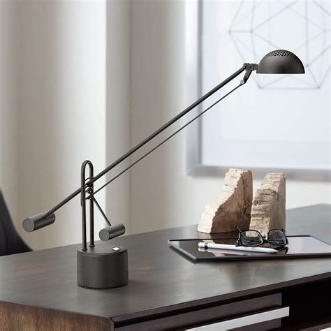 zelda black led desk lamp  adjustable arm  lamps