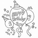 Birthday Coloring Card Happy Pages Printable Getcolorings Color sketch template