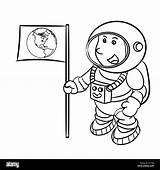 Astronauta Vettoriale Isolato Bozzetto Vettore Tracciata Fumetto sketch template