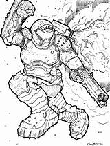 Doom Scanned sketch template